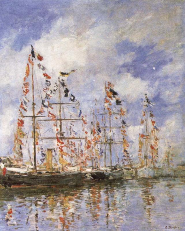 Sailing Ships at Deauville, Eugene Boudin